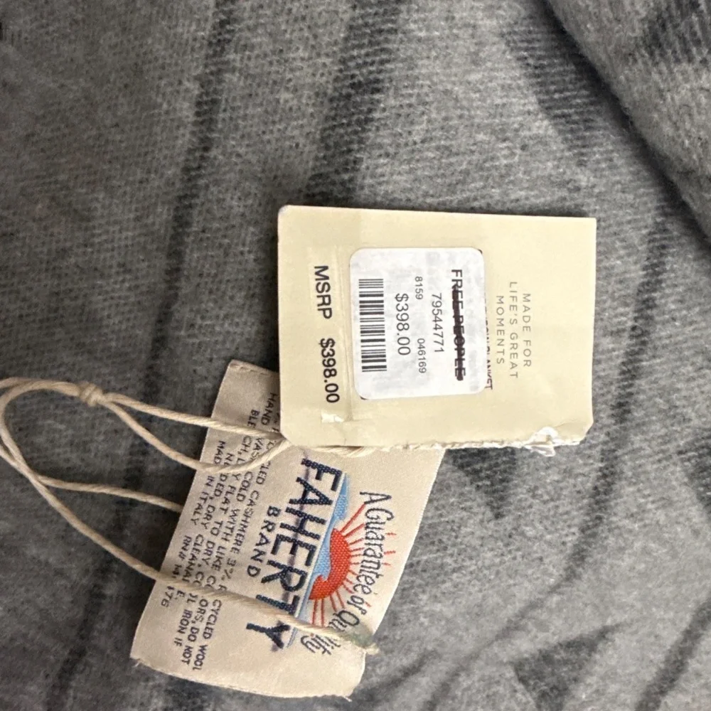 FAHERTY x Free People Bear Creek Jacquard Cashmere Throw Blanket NWT